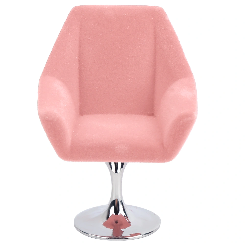 Mini Furniture Armchair for 1:12 Miniature Doll House Rotate Flocking Chair AccessoriesPink