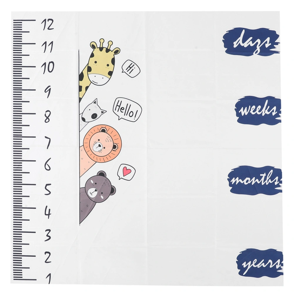 Polyester Cotton Baby Monthly Milestone Cloth Cute Animal Pattern Newborn Photography Cloth