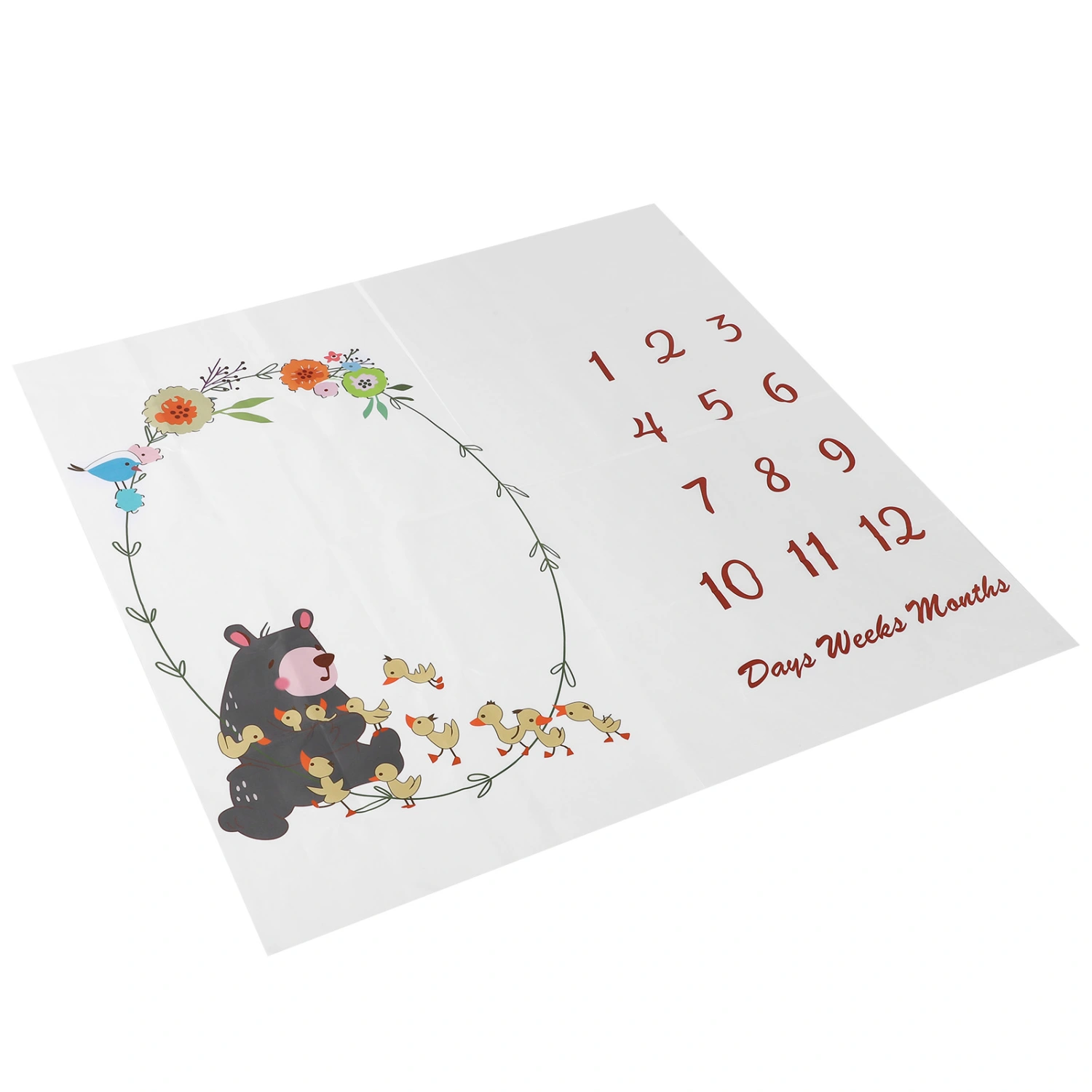 Monthly Milestone Blanket Record Growth Newborn Photography Background Play Mat
