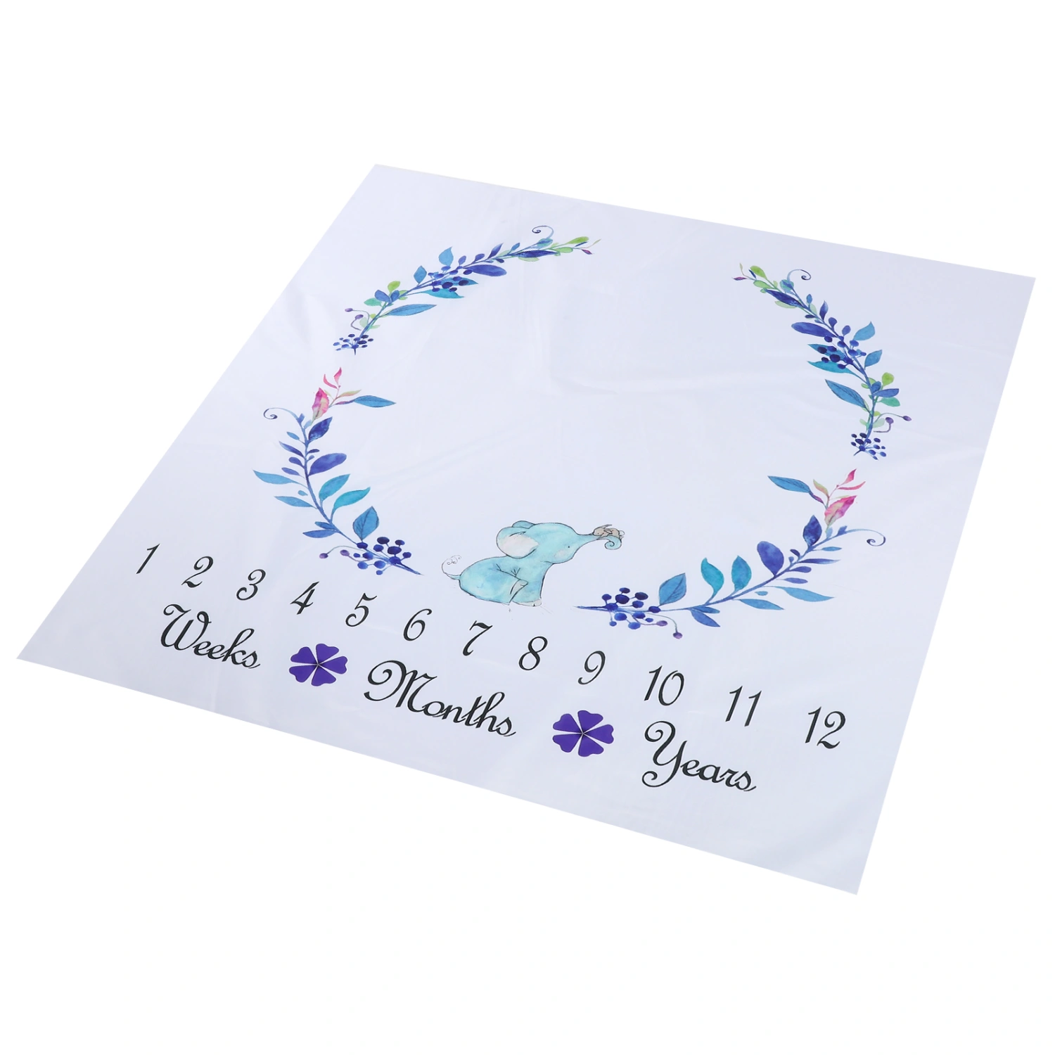 Elephant Pattern Newborn Baby Milestone Cloth Infant Photography Cloth Props Accessory