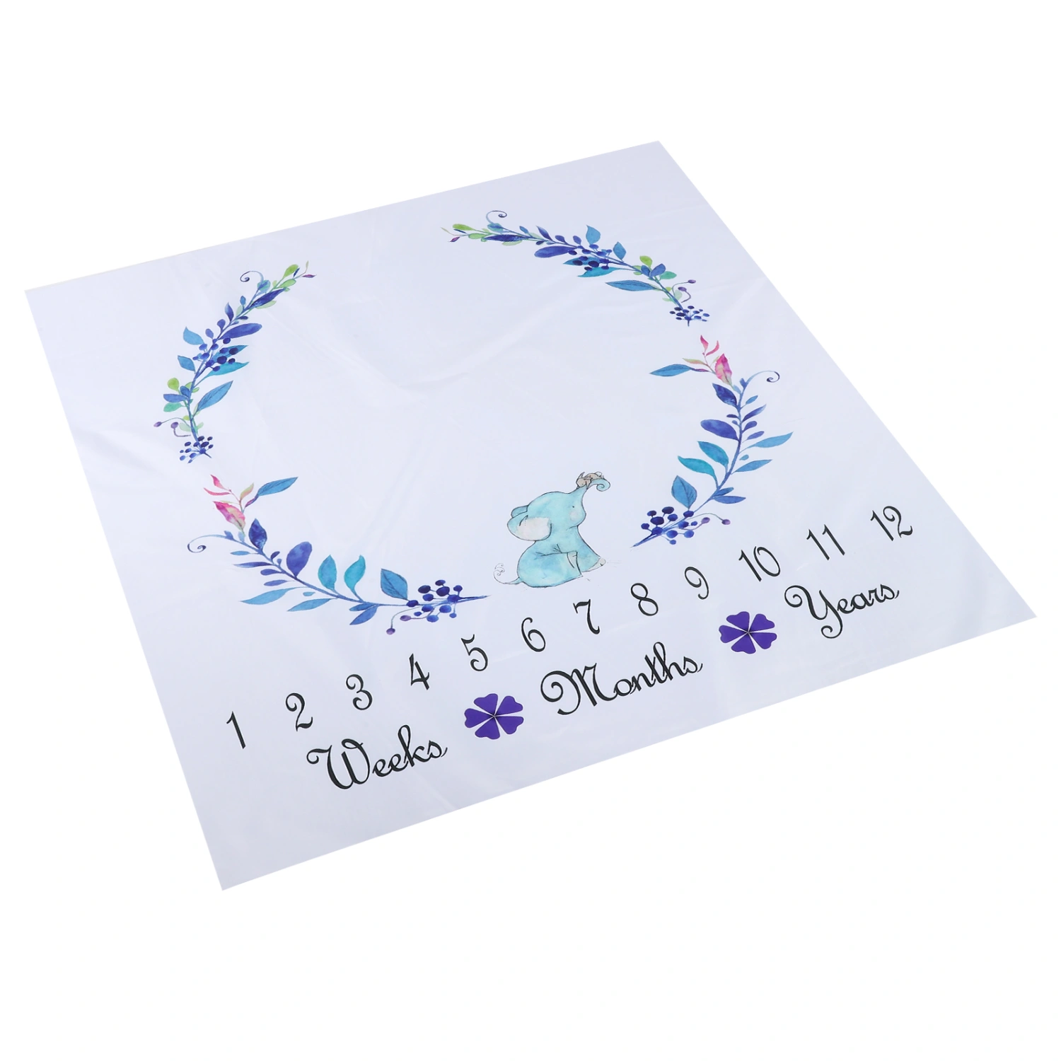 Elephant Pattern Newborn Baby Milestone Cloth Infant Photography Cloth Props Accessory