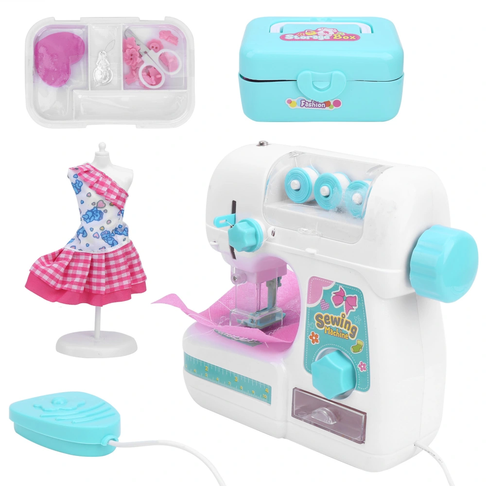 Kids Sewing Machine Toy Kit Portable W/Model Tape Scissor Threader Children Accessory1 Set JJT7927