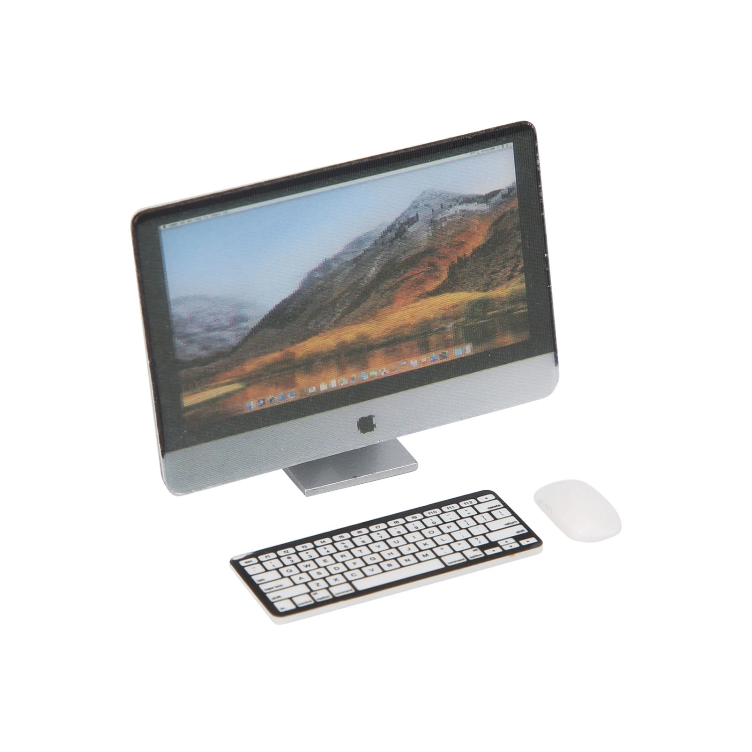 1:12 Miniature Computer Set Screen Keyboard Mouse Simulation Dollhouse AccessoryComputer Set