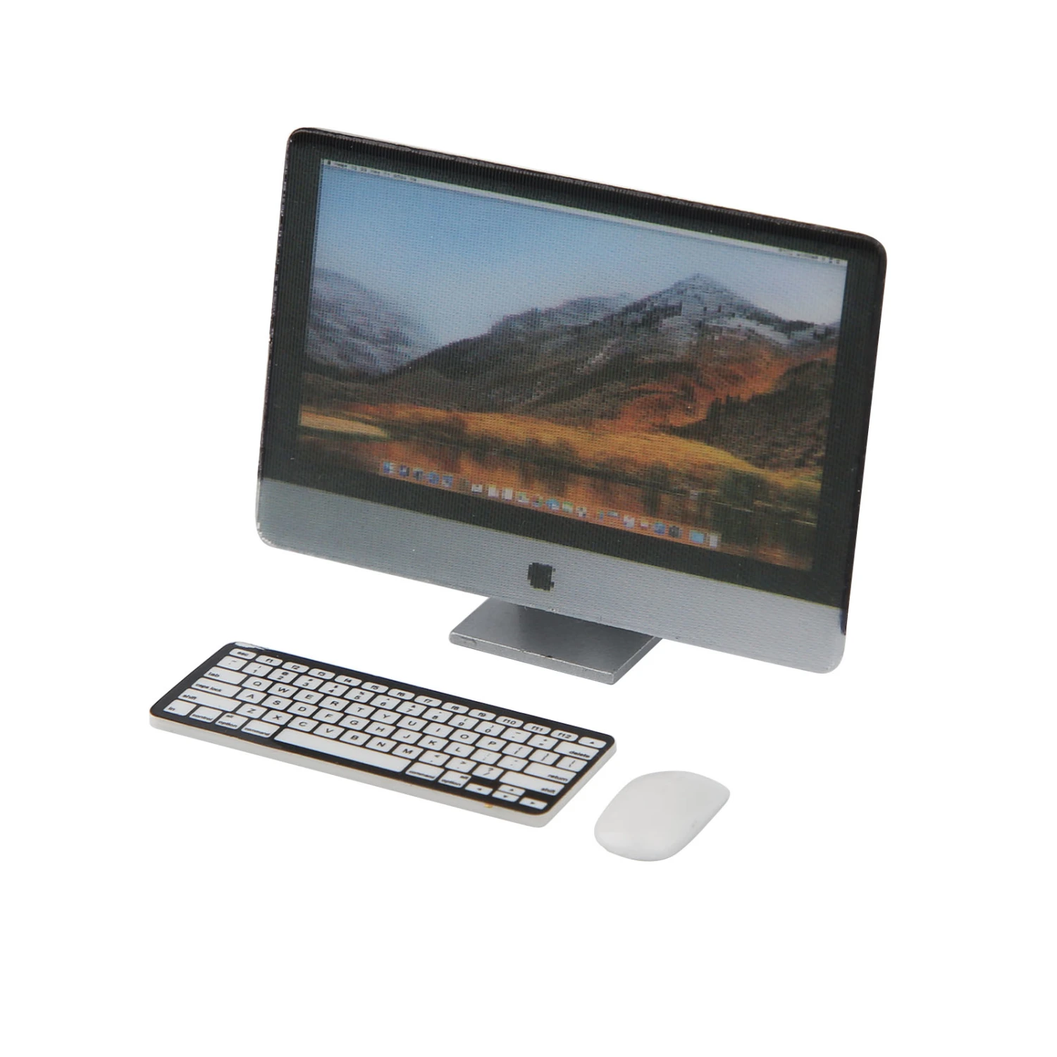 1:12 Miniature Computer Set Screen Keyboard Mouse Simulation Dollhouse AccessoryComputer Set