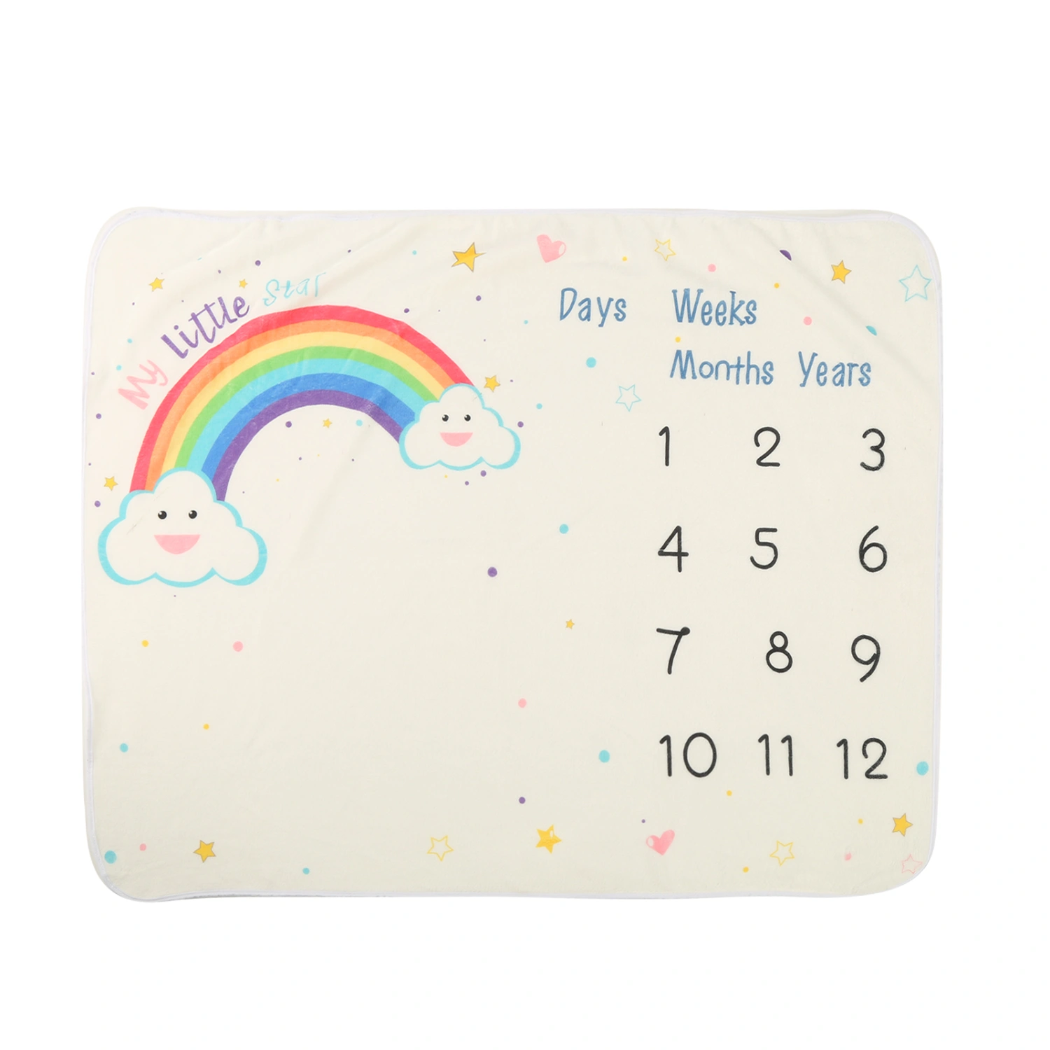 Baby Monthly Blanket Newborn Infant Cartoon Cute Soft Blanket Photography Props AccessoryBlanket