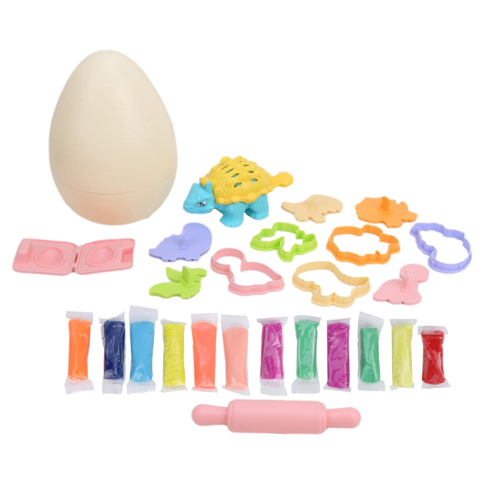 12 Colors Clay Mold Tool Set Chilren Holiday Christmas Present Handmade DIY Mud ToyDinosaur Egg