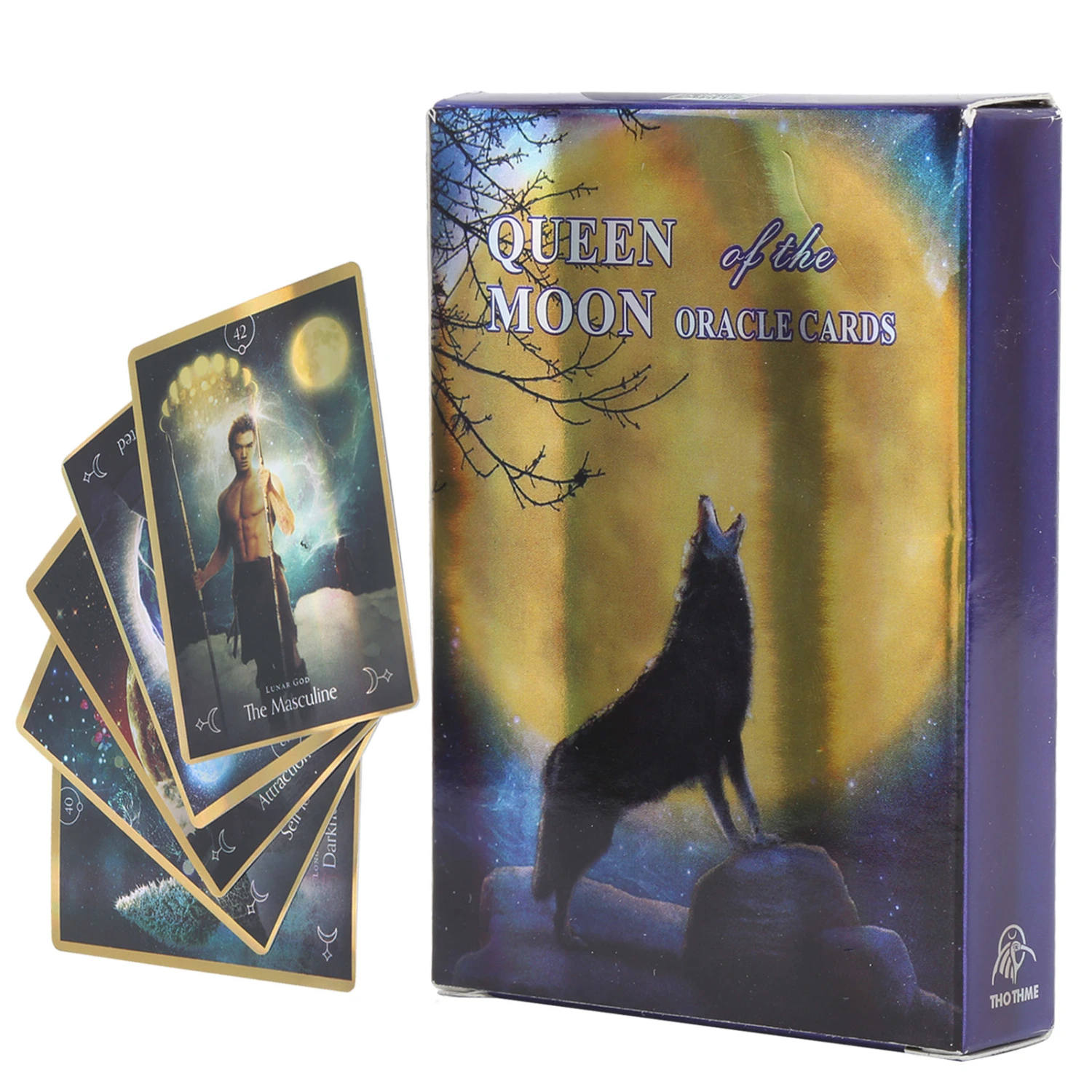Tarot Cards Deck Queen of the Moon Fate Divination English Board Game Party Playing Cards