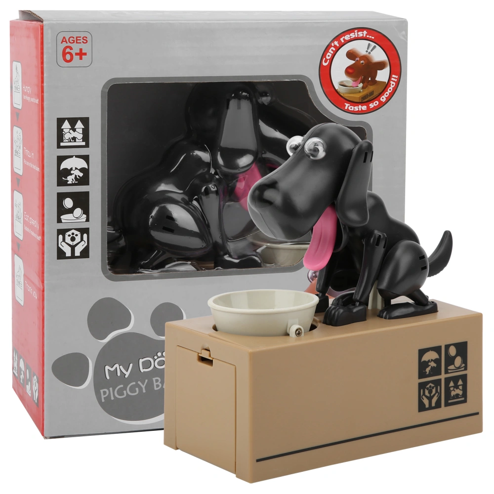 Saving Pot Electronic Money Box Robotic Dog Coin Bank Automatic Piggy Bank for ChildrenBlack