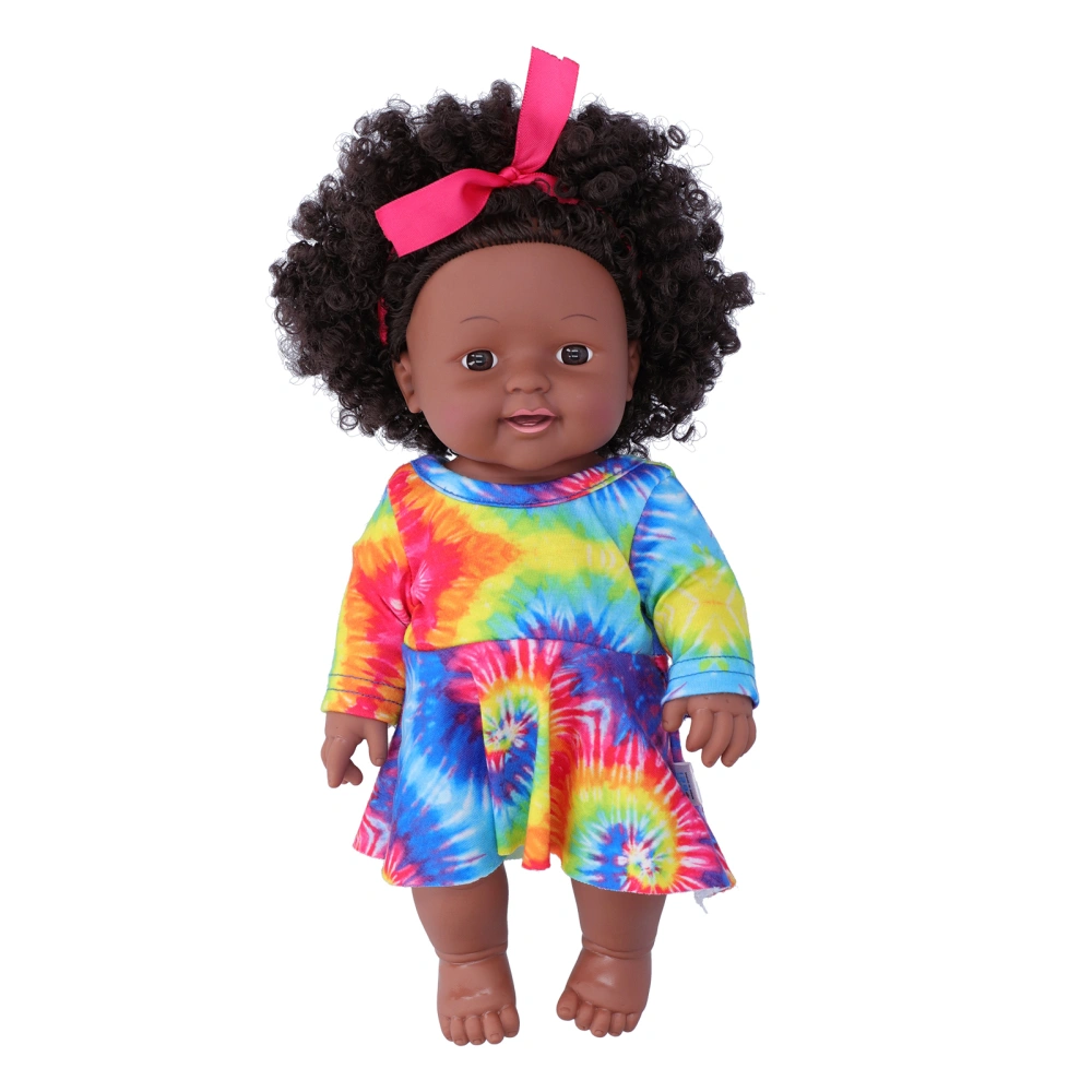 30cm Reborn Baby Doll Curly Hair African Black Girl Doll Lifelike Babies Child ToyQ12-038