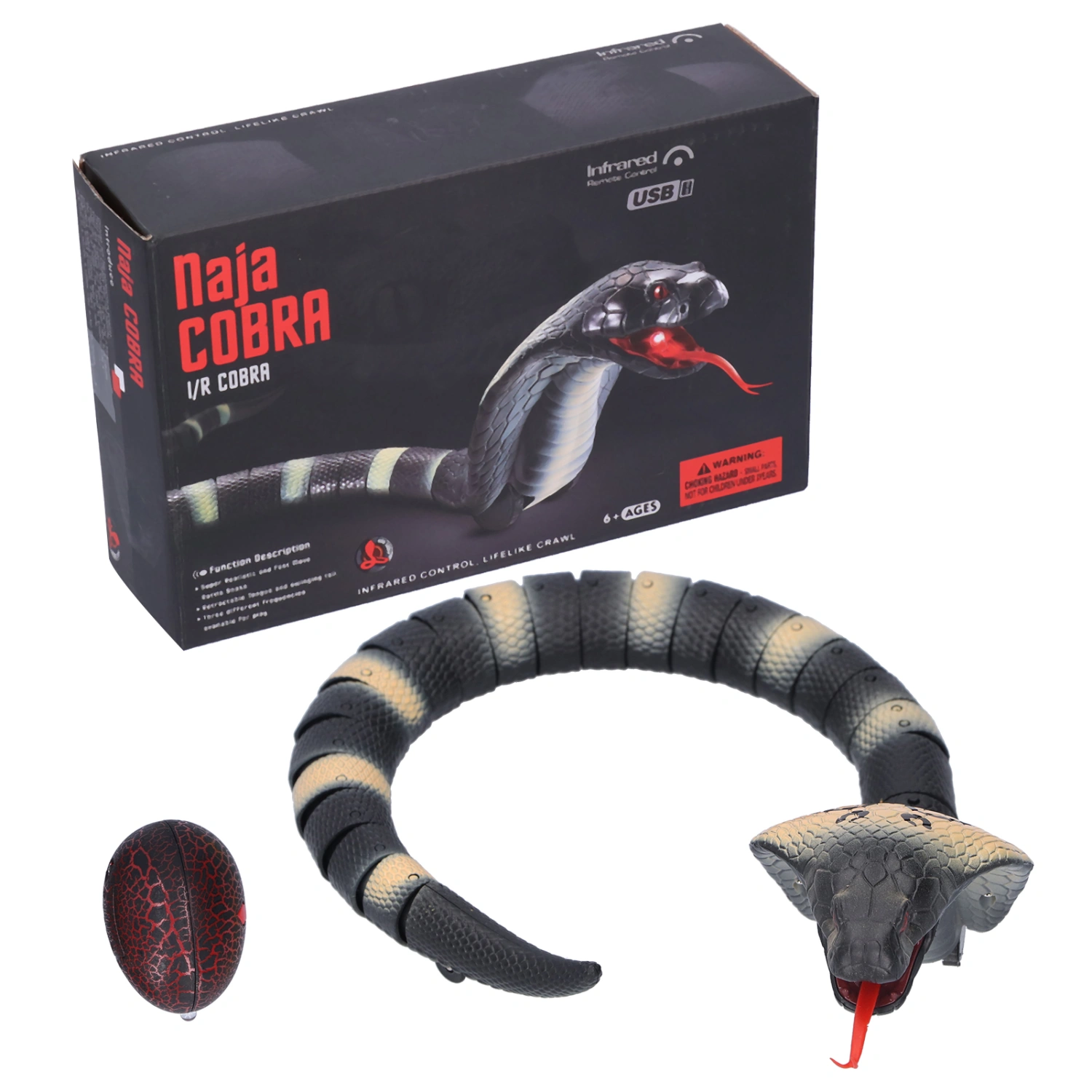 Infrared Remote Control Snake Toy Simulation Snake Animal Model Electric Trick ToyStripe