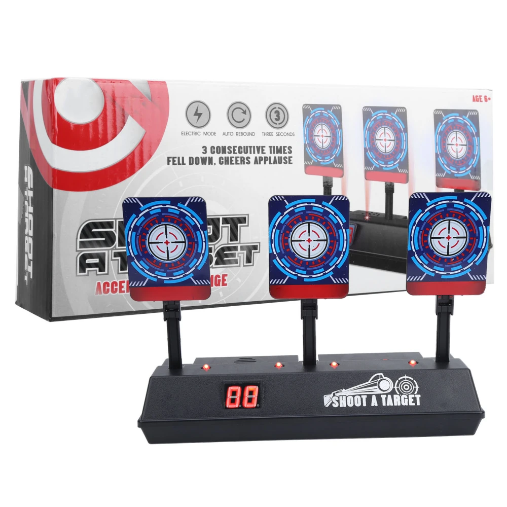 Electronic Shooting Target Auto Reset Scoring Target Sound Light Outdoor Child Toy3 Targets