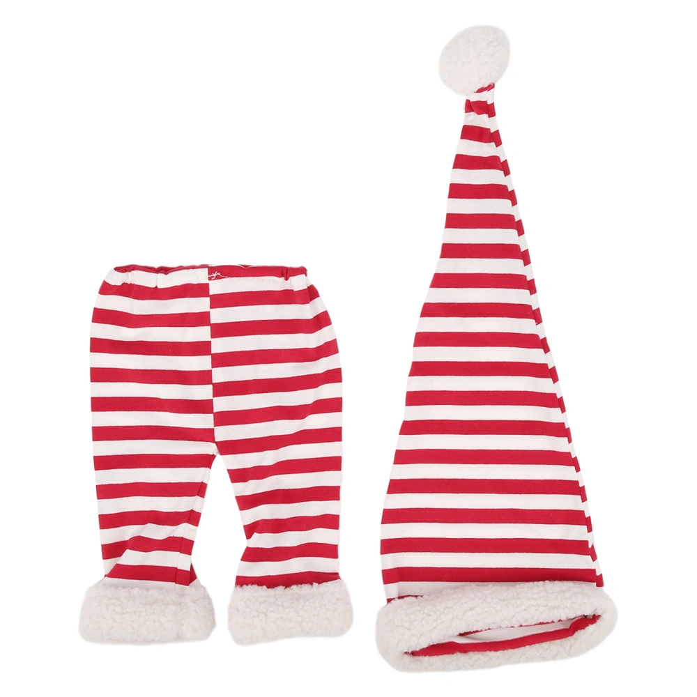 Cotton Baby Photography Props Red White Stripe Hat Pants Newborn Christmas Outfit(Hat +Short Pants )