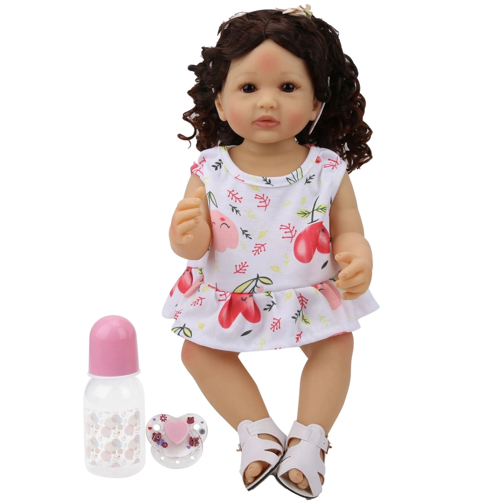 55cm Reborn Baby Curly Hair Realistic Babies Girl Doll Soft Adorable Child Toy Gifts