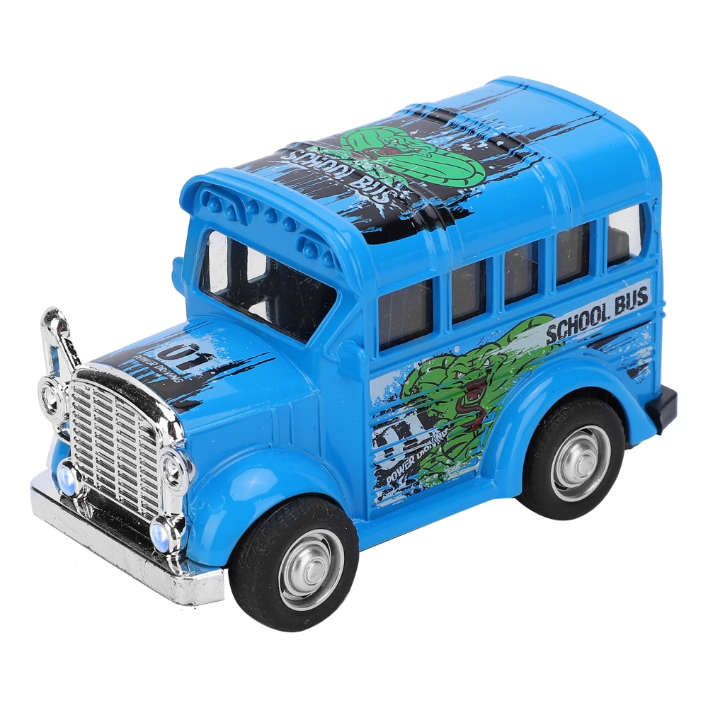 1:36 Mini Alloy School Bus Model Pull Back Sound Light Battery Vehicle Toy Child GiftBlue