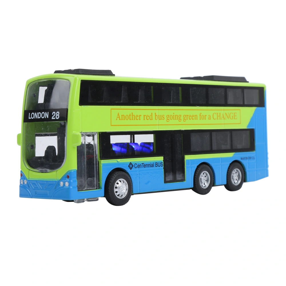 1:90 DoubleDecker Model PullBack Children Vehicle Toy Model with Light Sound Effect(Green )