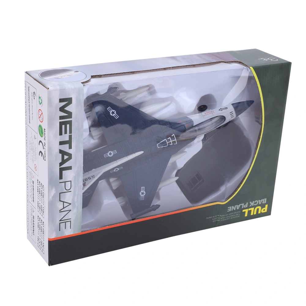 Pull Back Airplane Model Highly Simulation Alloy Airplane Model Toy with Light SoundDark Blue