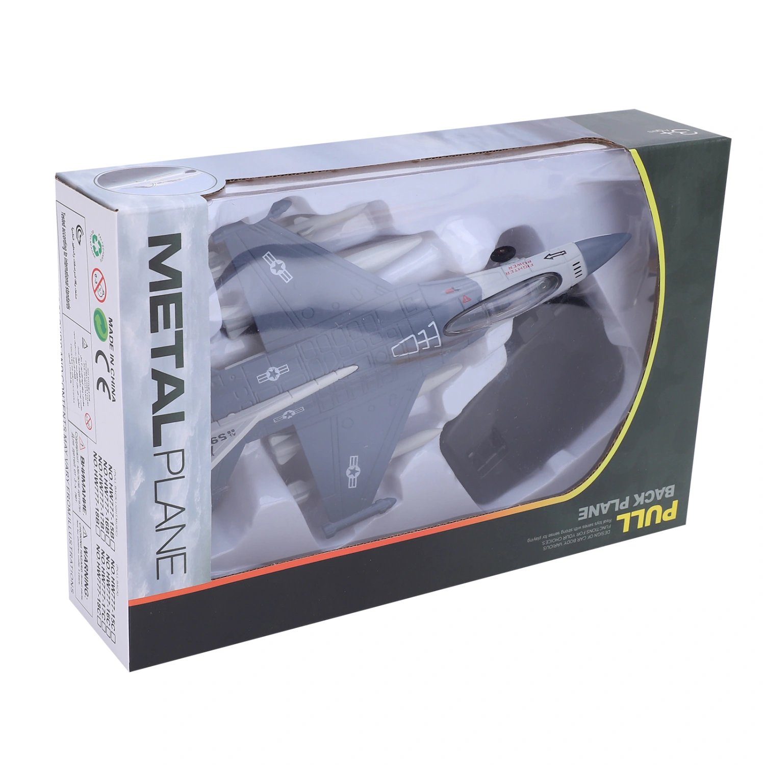 Pull Back Airplane Model Highly Simulation Alloy Airplane Model Toy with Light SoundGray