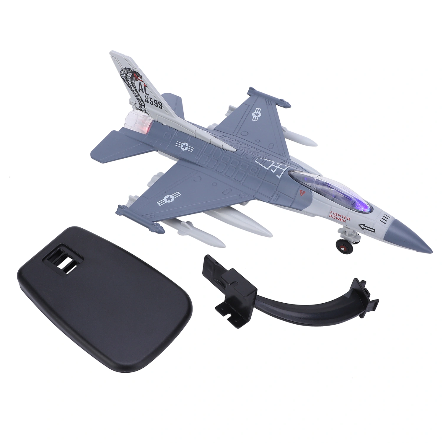 Pull Back Airplane Model Highly Simulation Alloy Airplane Model Toy with Light SoundGray