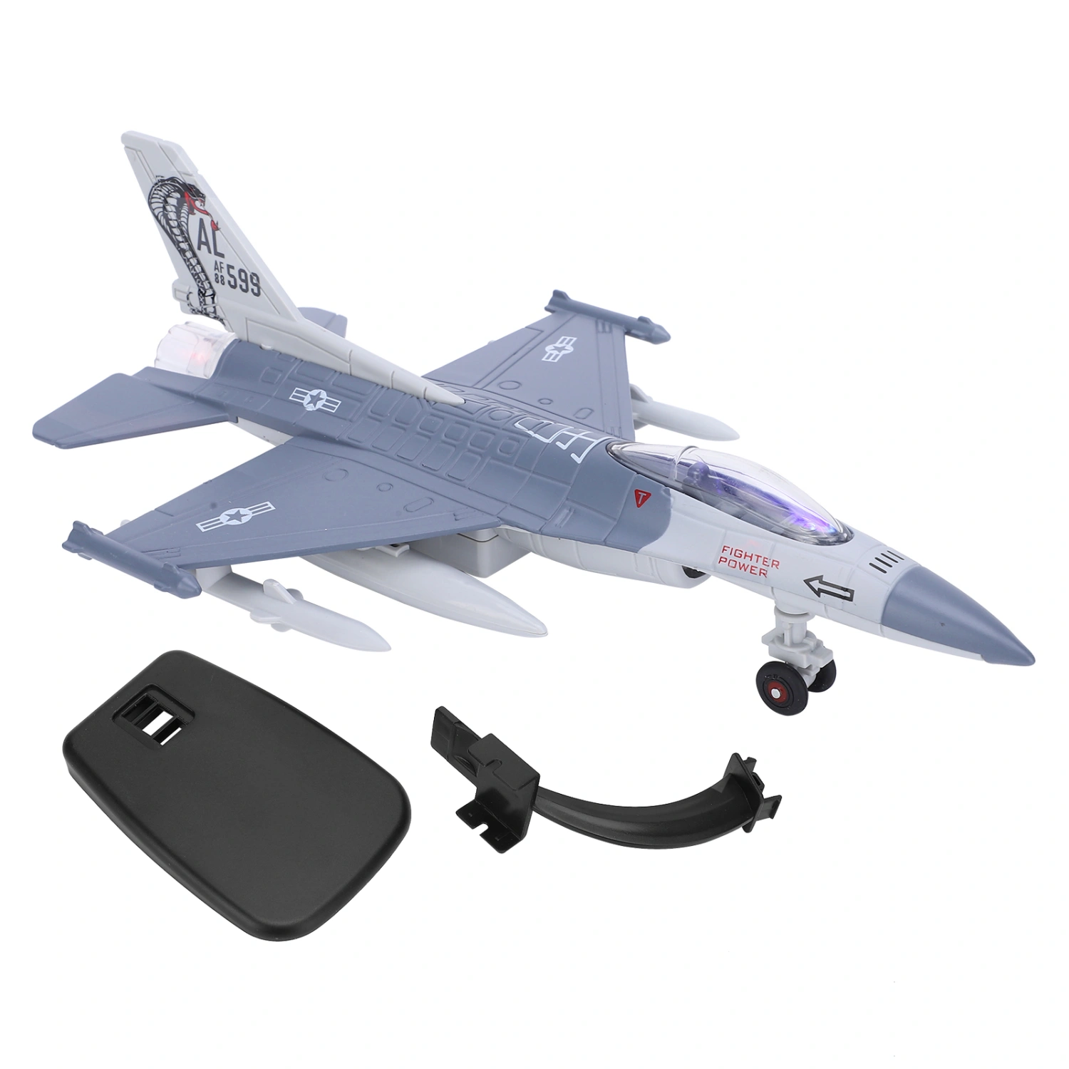Pull Back Airplane Model Highly Simulation Alloy Airplane Model Toy with Light SoundGray