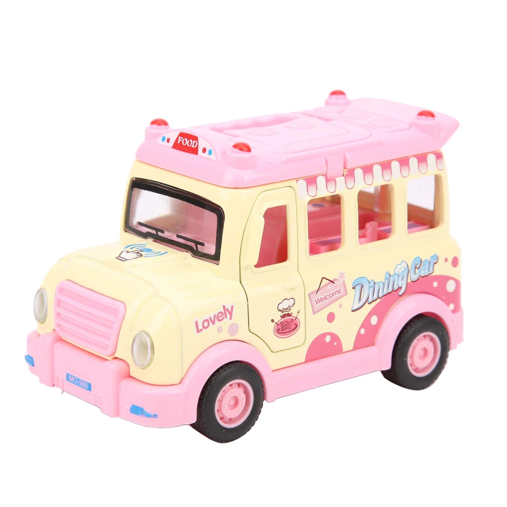 1:32 Children Alloy Dining Car Model Kid Pull-Back Car Toy Decoration with Light MusicYellow