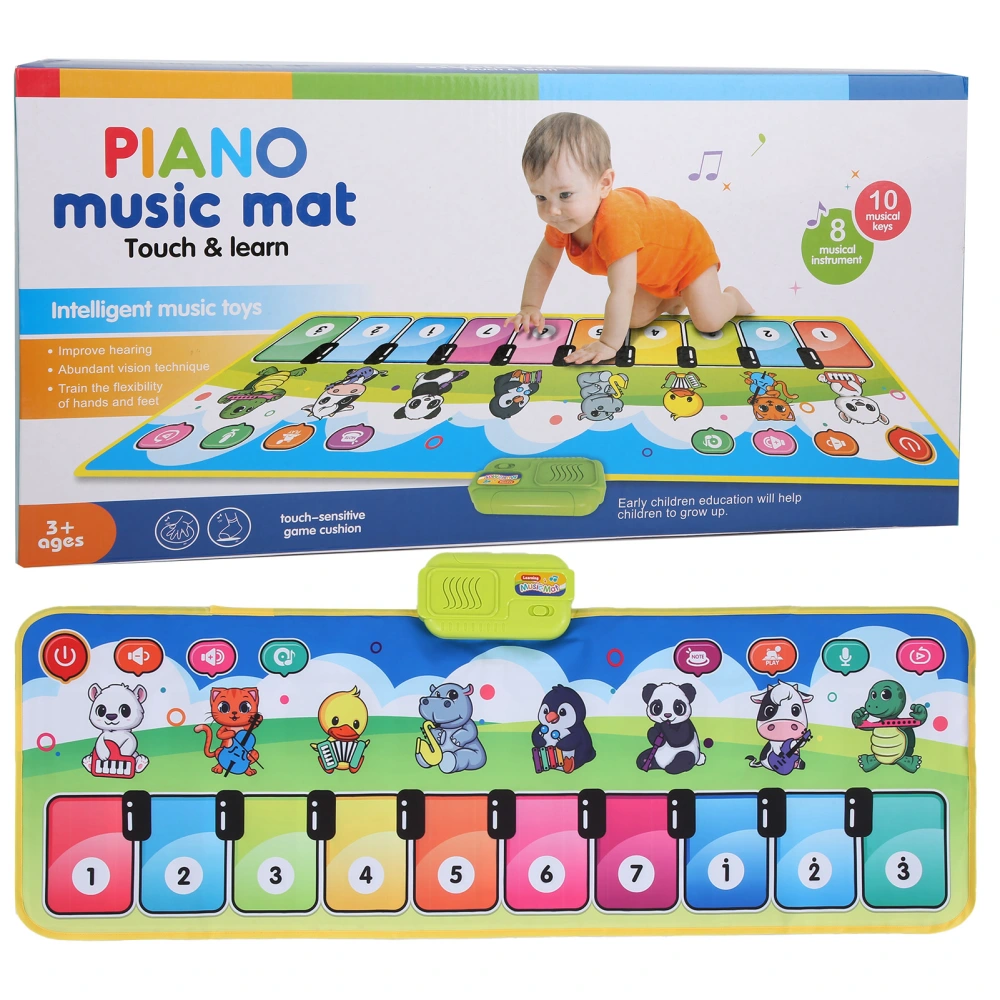 110x36cm Musical Piano Children Play Mat Baby Educational Play Game Mat Carpet Toys