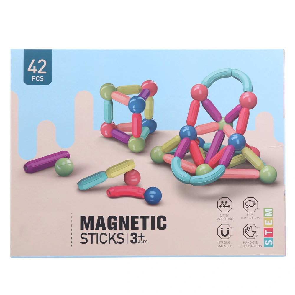 Magnetic Stick DIY Toys Children Magnetic Rod Building Blocks Set Educational Assembling Toy42pcs