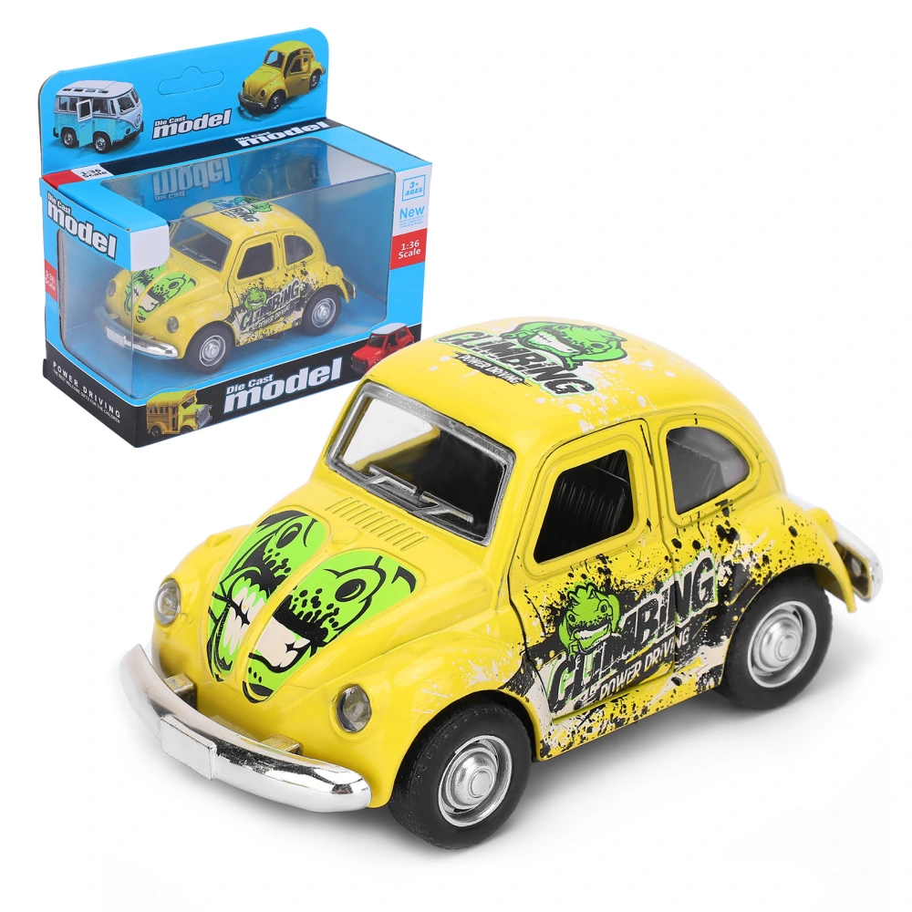 1:36 Alloy Car Toy Model PullBack Children Vehicle Toy Model with Light Sound Effect(Yellow )