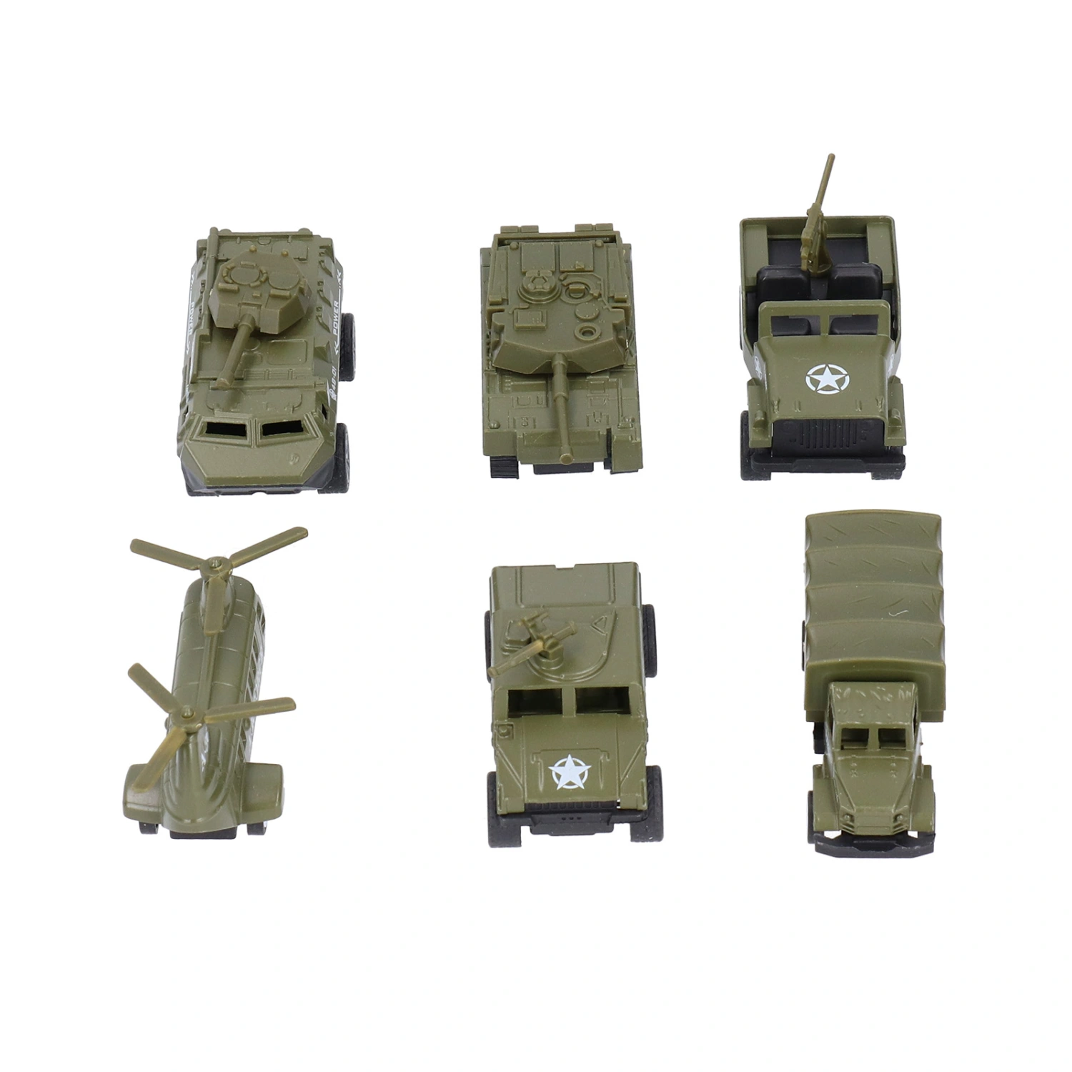 1:64 Scale Pull Back Military Vehicles Model Tank Truck Vehicle Models Children Car Toys6pcs / set