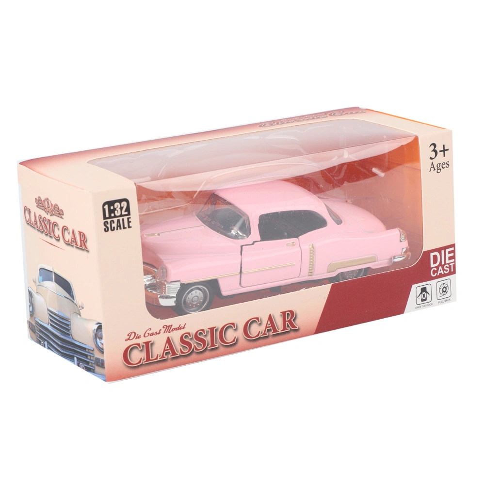 1:32 Children Alloy Simulation Car Model Classical Sound Light Kid PullBack Car Toy Gift(Pink )