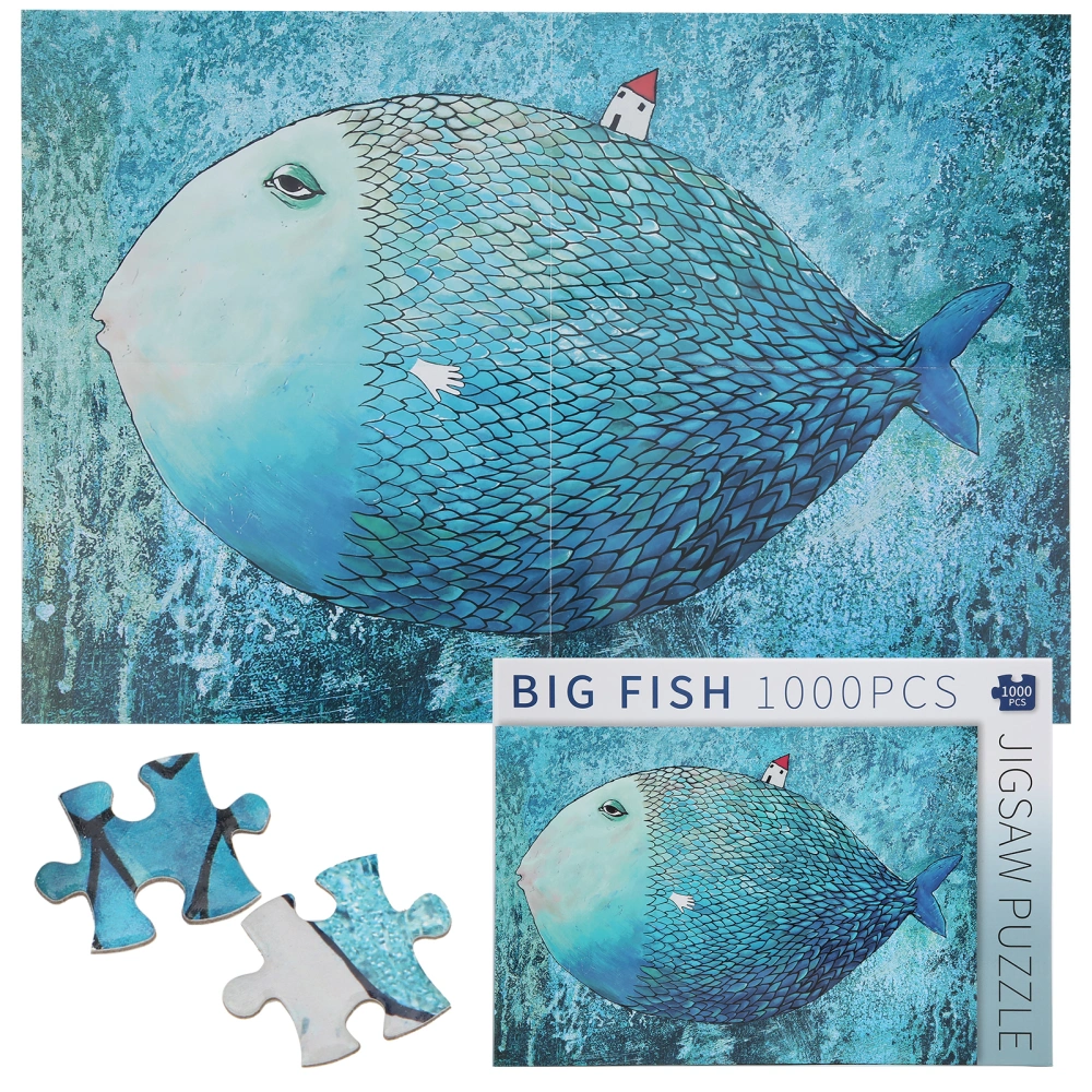 1000pcs 75 x 50cm Jigsaw Puzzle Educational Children Adult Toy Picture Assembling Toy GiftBig Fish