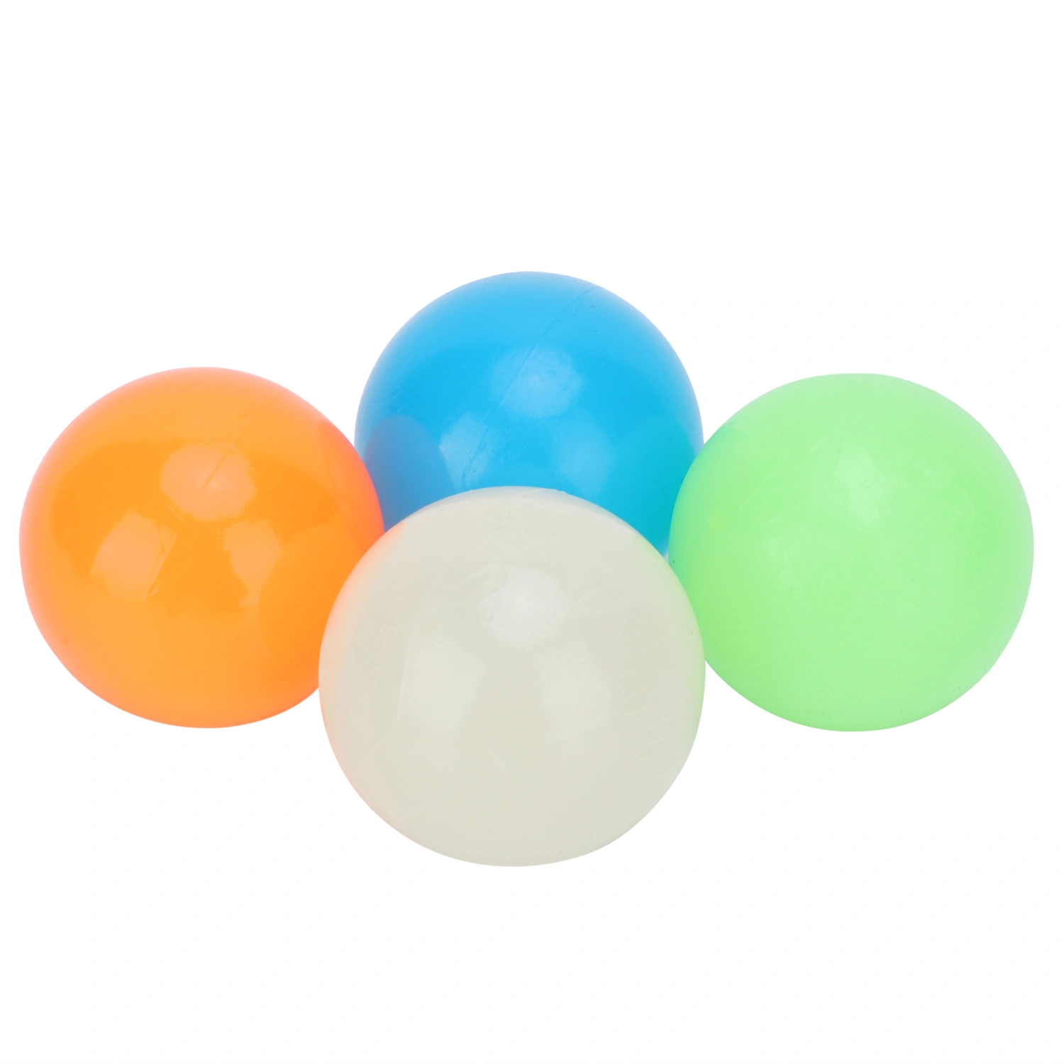 4pcs Stick Wall Ball Stress Relief Toys Decompression Luminous Stick Ball Toys Set4 Colors 45mm