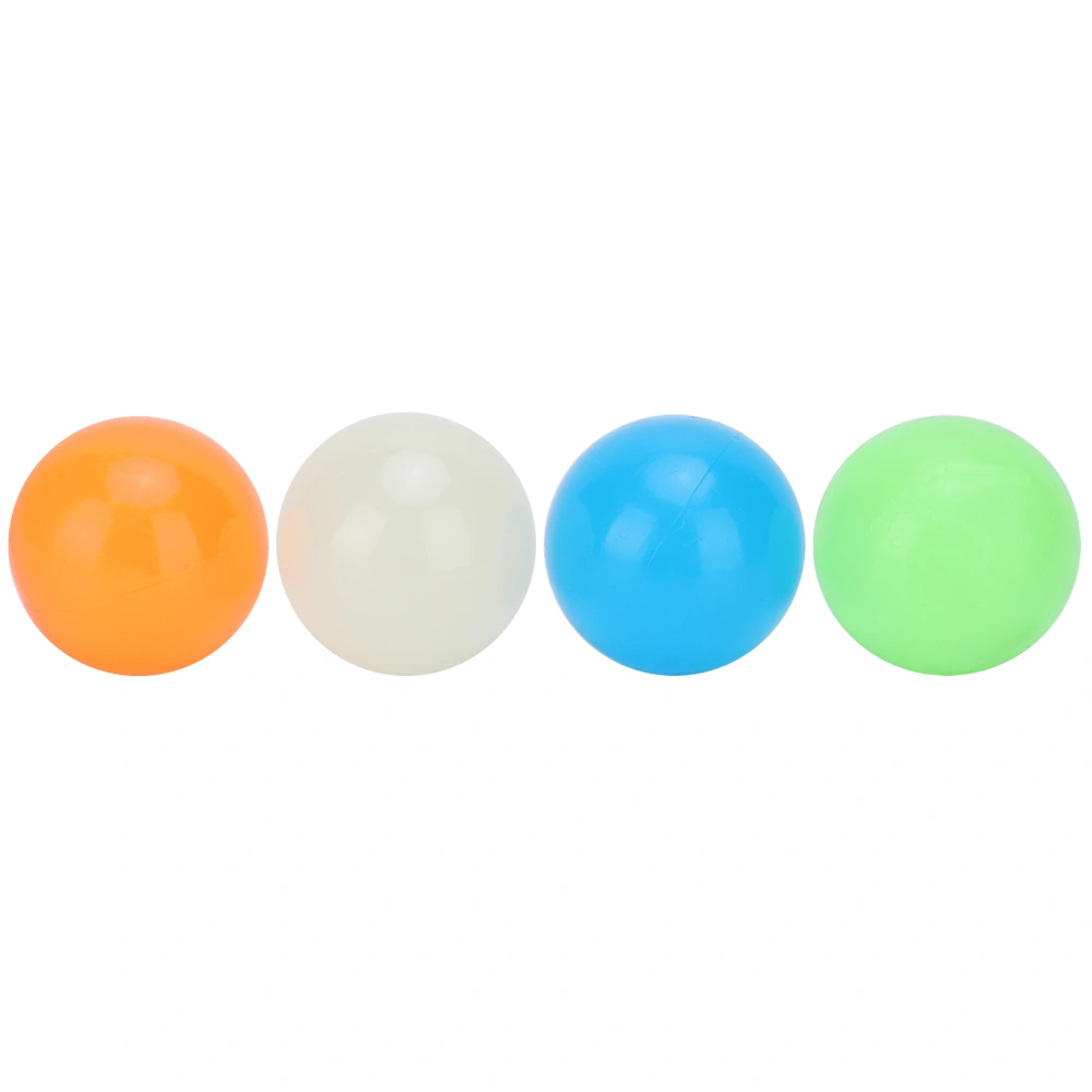 4pcs Stick Wall Ball Stress Relief Toys Decompression Luminous Stick Ball Toys Set4 Colors 65mm