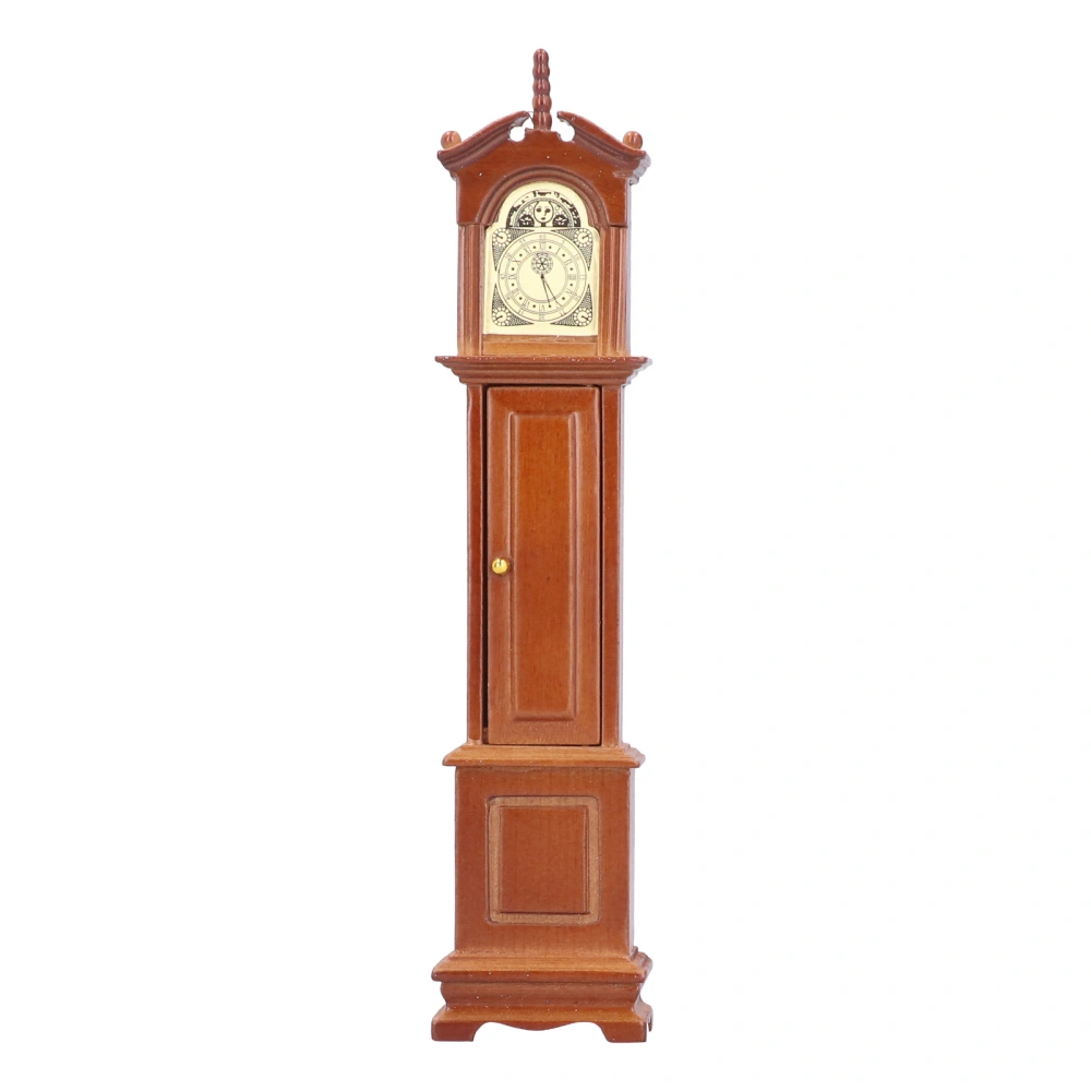 1/12 Dollhouse Miniature Grandfather Clock Wooden Mini Model Furniture Accessory