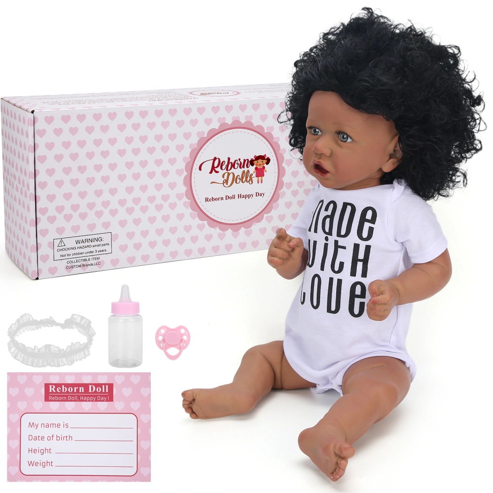 22in Soft Baby Doll Lifelike Waterproof White Shirt Simulated Doll Girl Children Gift