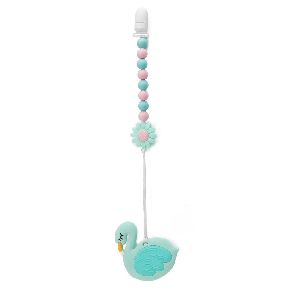 Swan Shape Infant Baby Pacifier Clip Anti‑Lost DIY Teething Necklace Pacifier Clip ChainsGreen