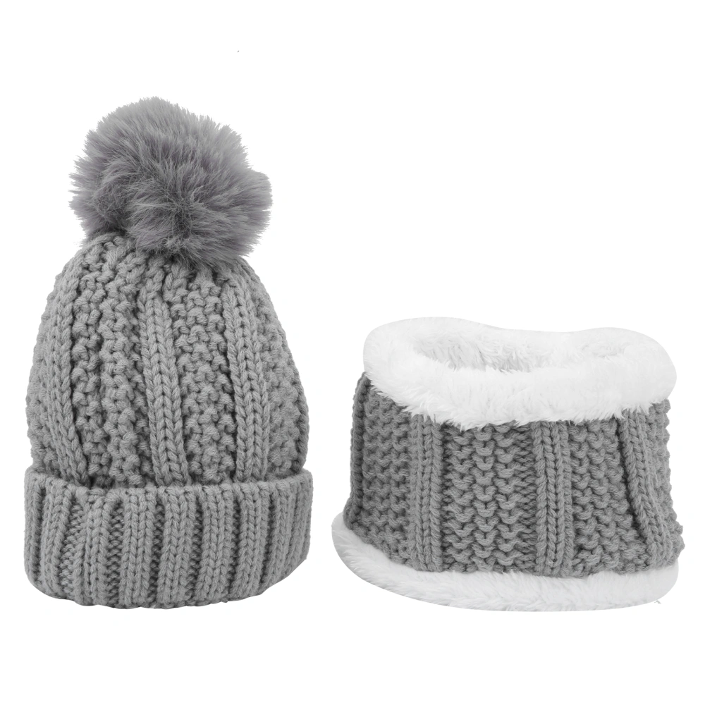 Baby Warm Knit Cap Autumn Winter Thicken Children Wool Knitted Cute Hat for Girls BoysGray