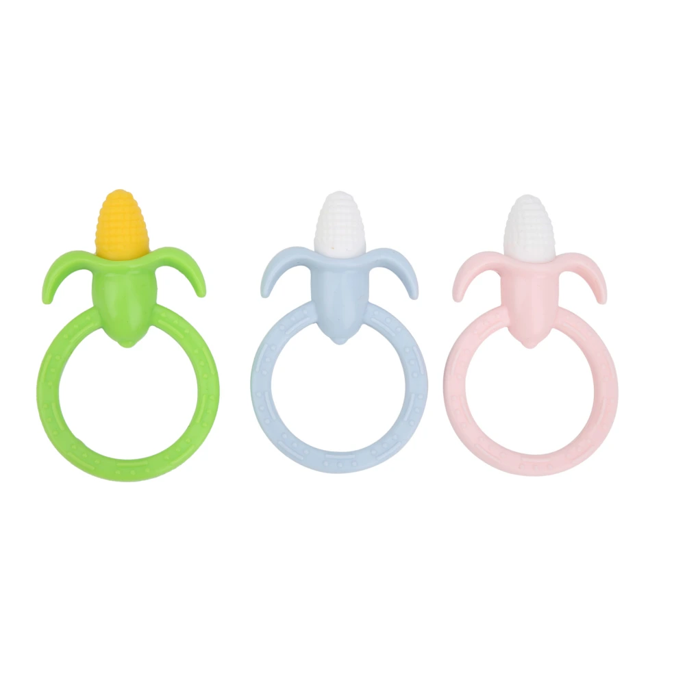 3pcs Baby Corn Teether Silicone Soothing Teething Toys Training Gifts for InfantA Set