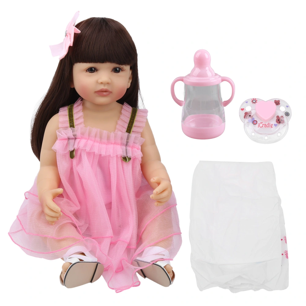 Soft Vinyl Silicone Baby Doll Lifelike Waterproof Simulation Doll Girl Kids Gift 55cm