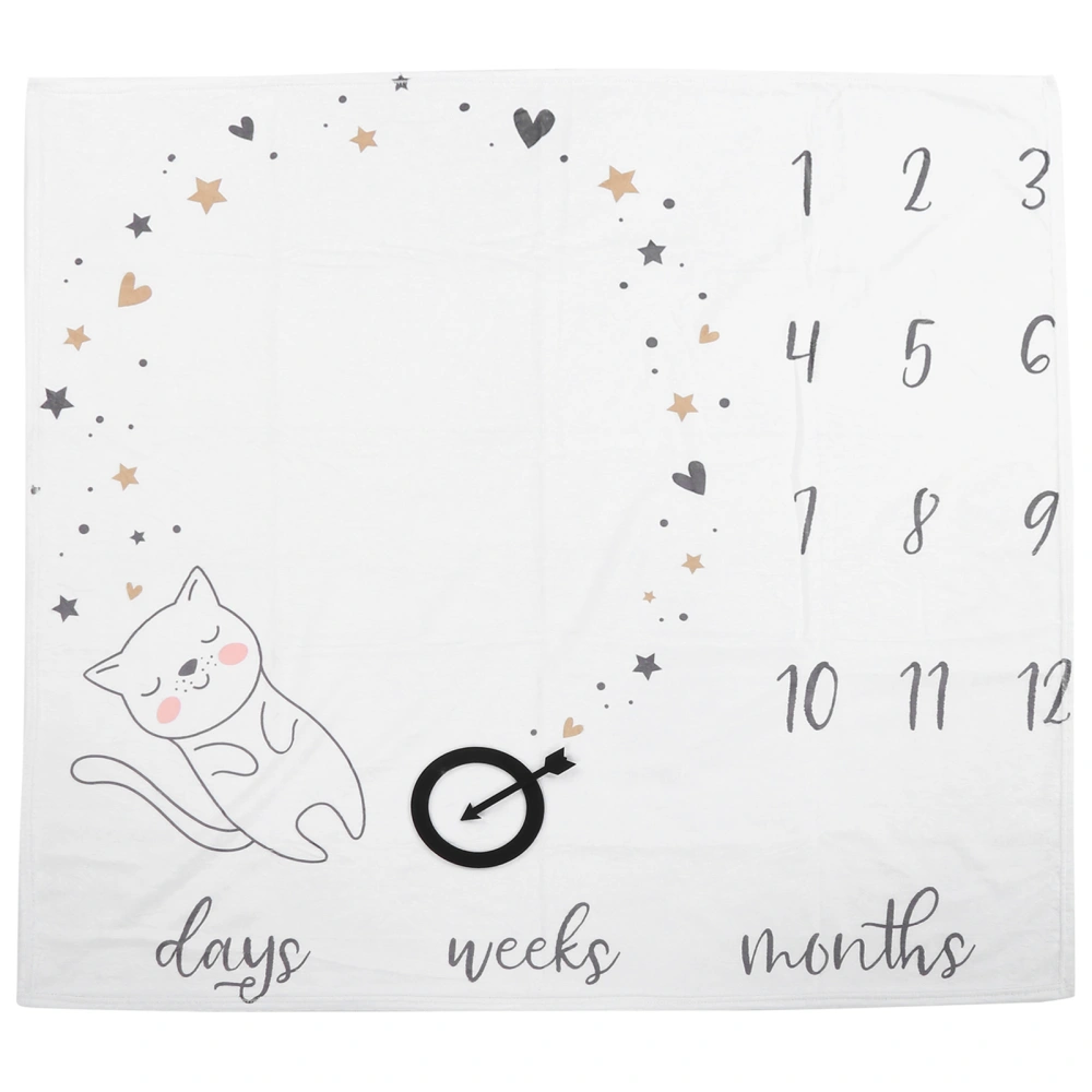 Baby Milestone Blanket Infant Photo Month Growth Chart Blanket Baby Monthly BlanketCat Number