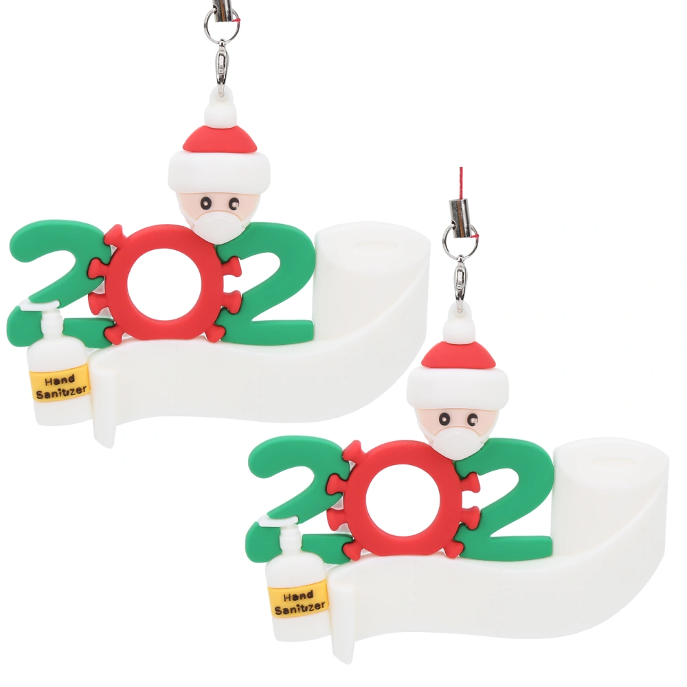 2pcs Christmas Decoration Blessing Tree Hanging Pendant Santa Claus Holiday Decor#1