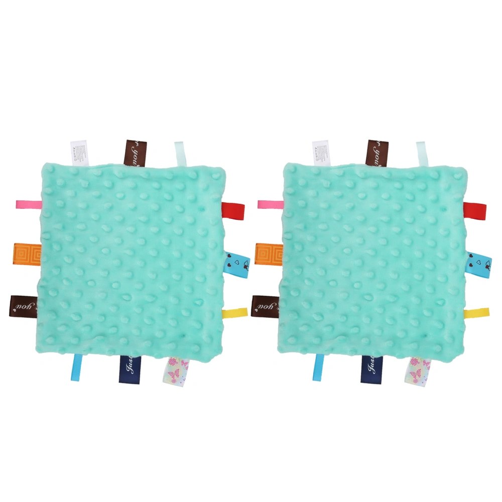 2pcs Security Baby Blanket Soft Soothing Towel Infant Baby Comforting Plush TowelGreen