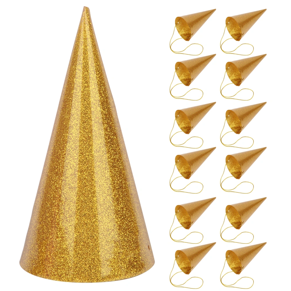 Cone Birthday Hats Funny Children Party Crown Glitter Party Hat Decoration SuppliesGolden