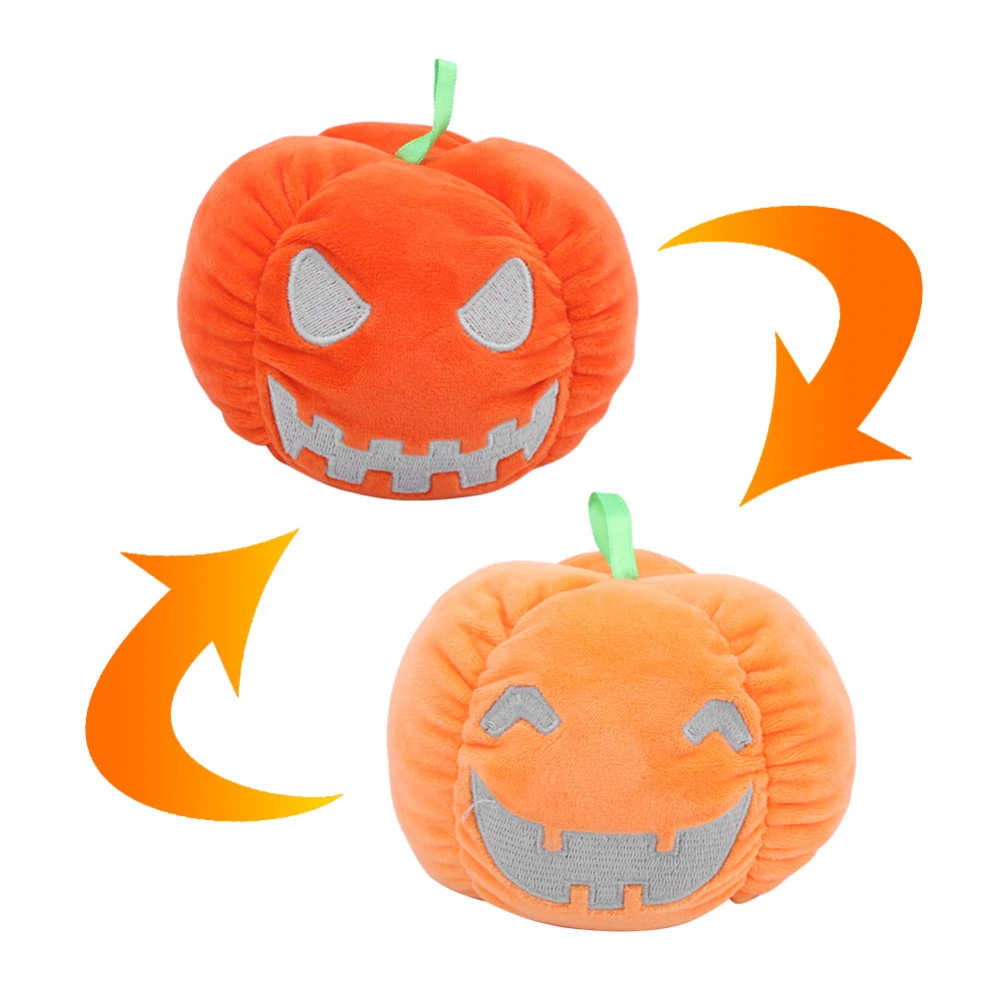 Reversible Plush Toy DoubleSided Flip Soft Plush Halloween Dolls Toys for Kid(Light Orange Dark Orange 10cm)