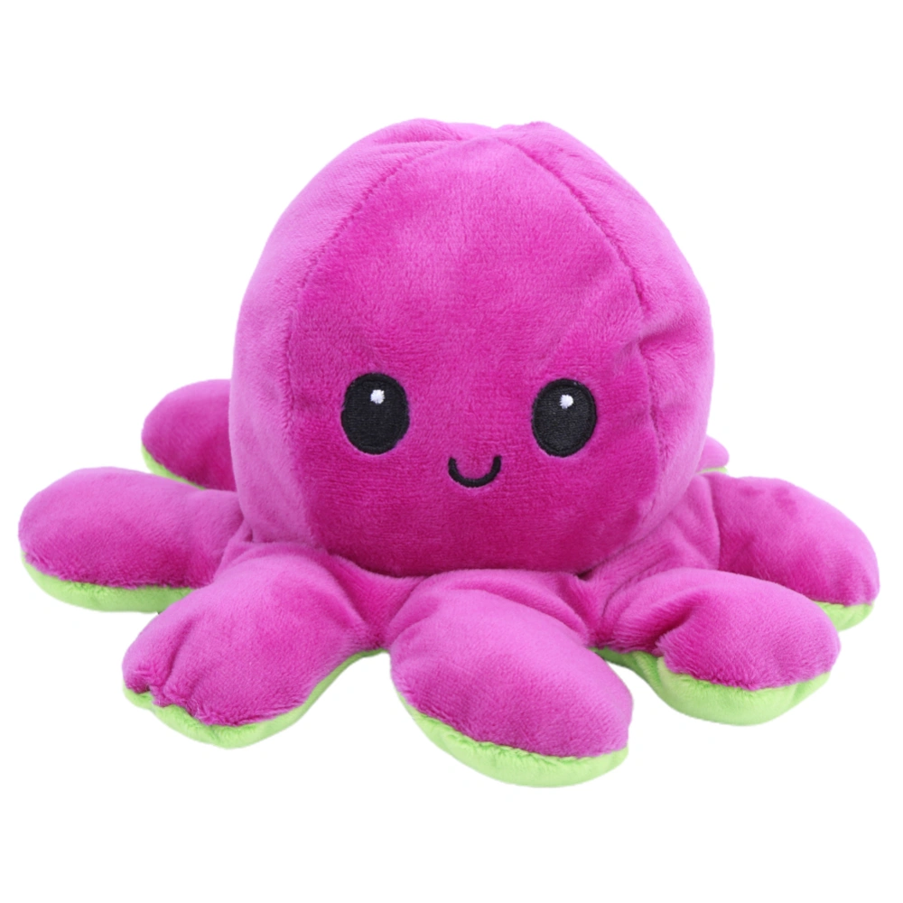 Octopus Plush Doll Reversible Stuffed Double‑Sided Flip Animal Lovely Baby ToysPurple+Green 20 x 10cm