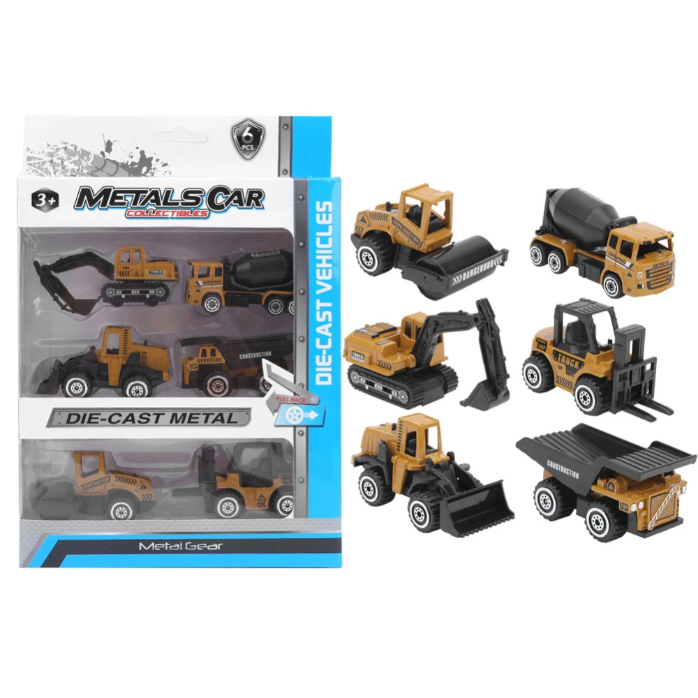 6pcs Alloy Highly Simulation Construction Engineering Car Model Toy Set Gift for ChildrenAlloy Engineering Car Model