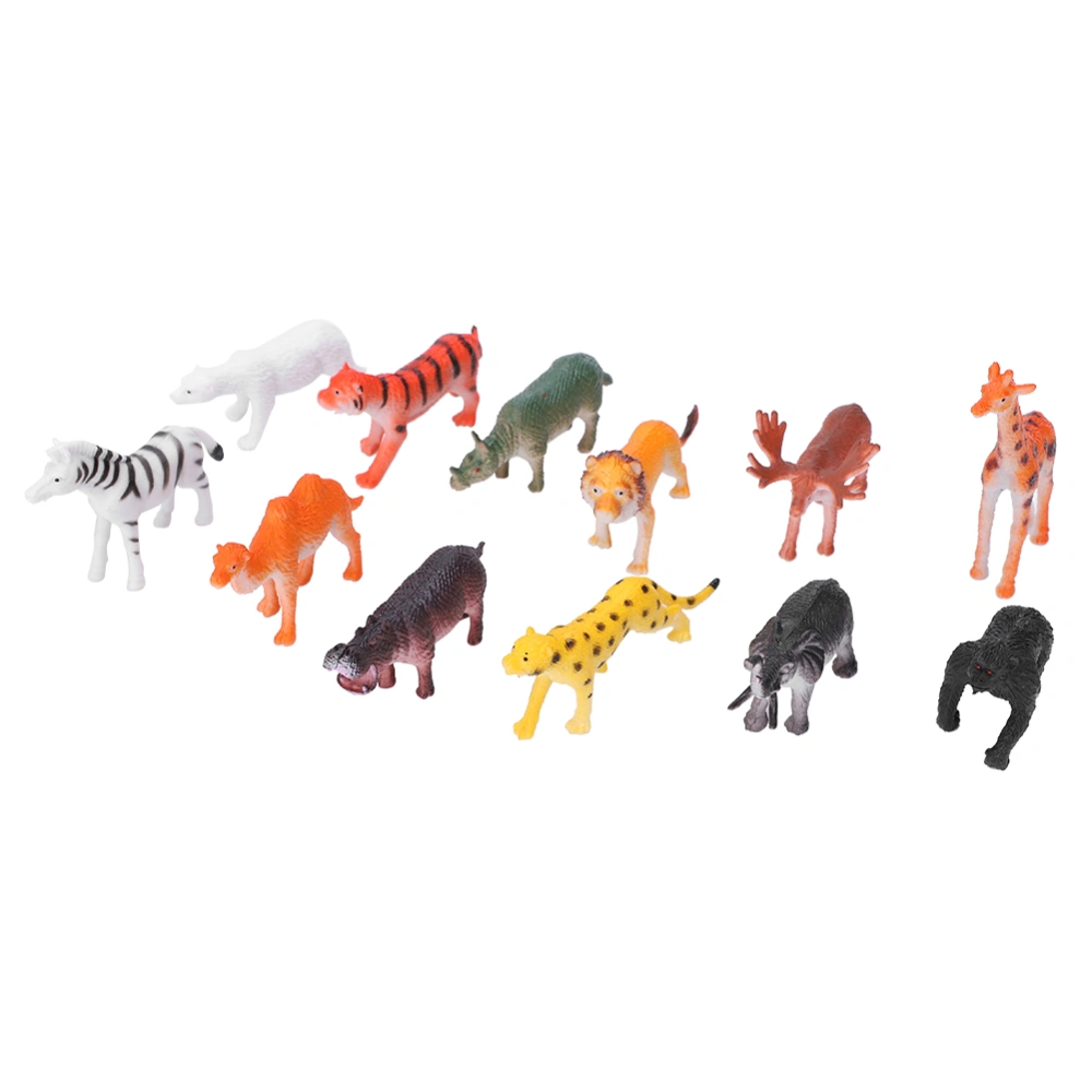 Highly Simulation Animal Model Toy Assorted Children Kid Animal Model Toy Gift12pcs