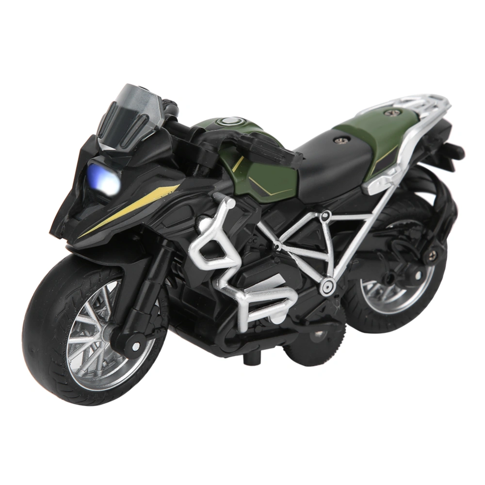 1:14 Alloy Pull Back Motorcycle Simulation Model Children Light Music Motorbike ToyGreen