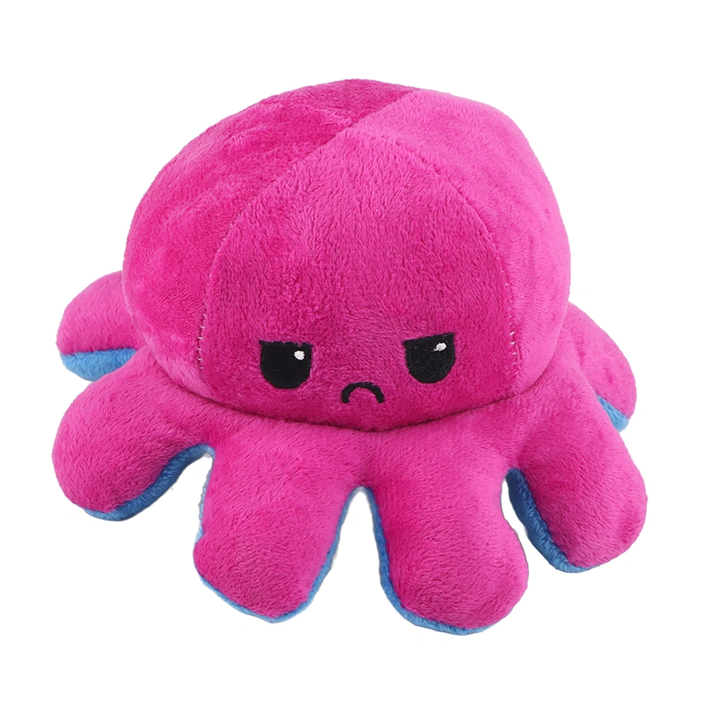 Octopus Plush Doll Reversible Stuffed DoubleSided Flip Animal Lovely Baby Toys(PurpleBlue )