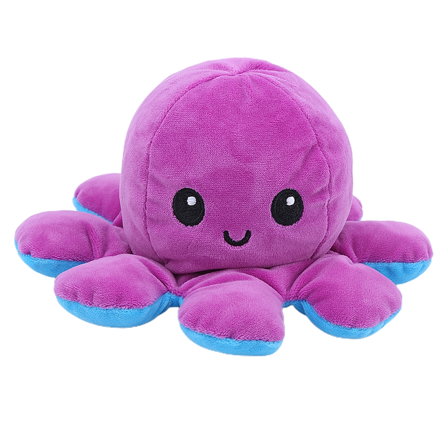 Octopus Plush Doll Reversible Stuffed DoubleSided Flip Animal Lovely Baby Toys(PurpleBlue )