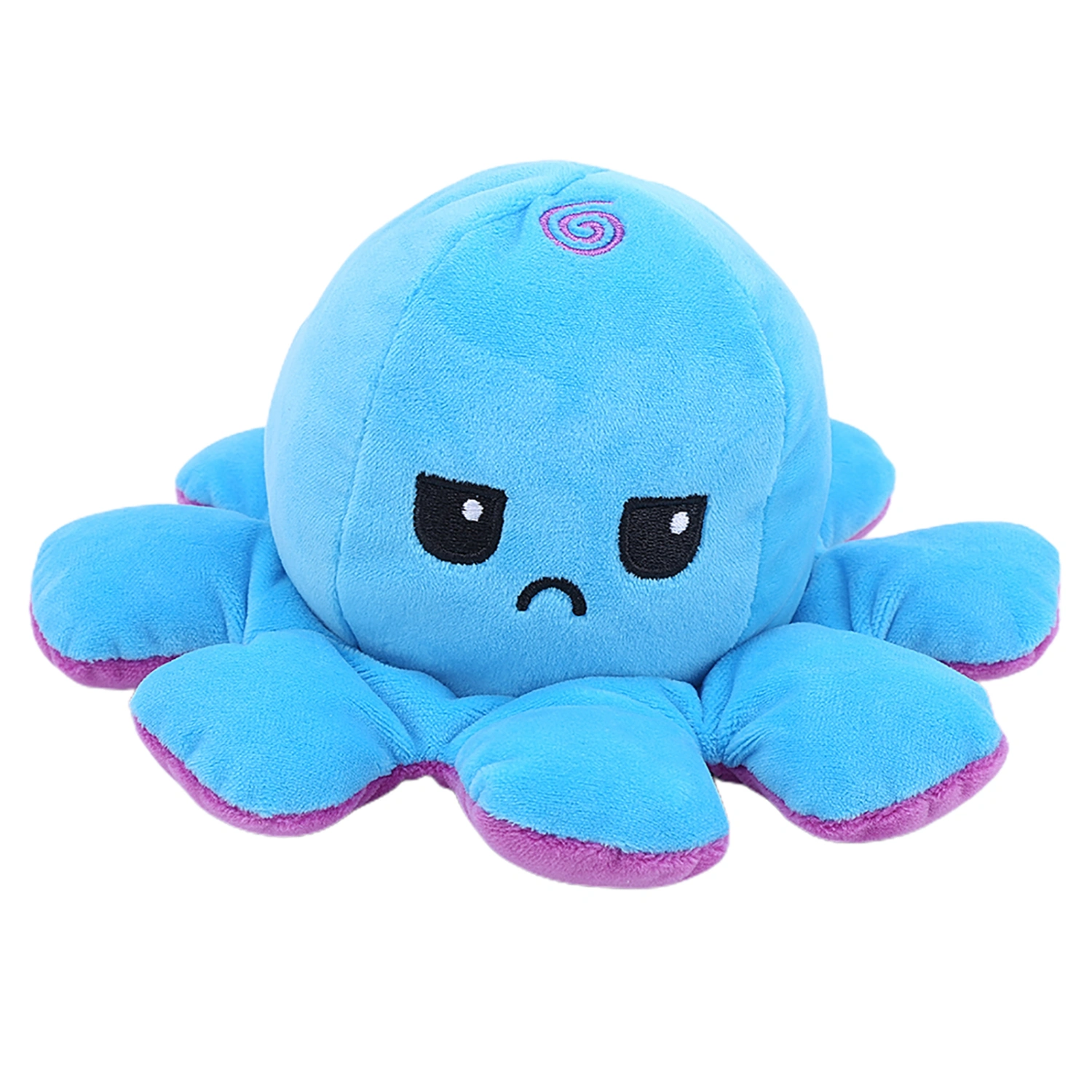 Octopus Plush Doll Reversible Stuffed DoubleSided Flip Animal Lovely Baby Toys(PurpleBlue )